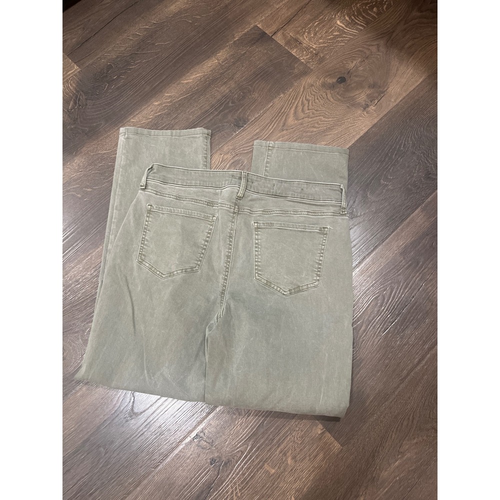NYDJ Marilyn Straight Leg Pants Olive Green Stretch Cotton Blend Size 10 Womens - Picture 6 of 7